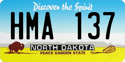 ND license plate HMA137