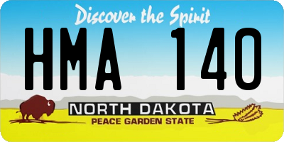 ND license plate HMA140