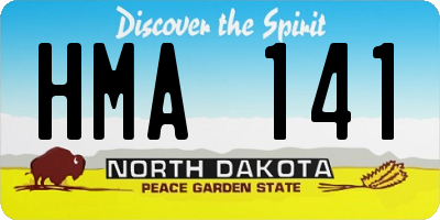 ND license plate HMA141