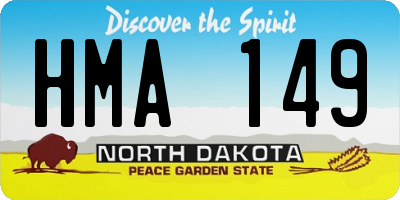 ND license plate HMA149