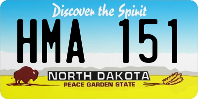 ND license plate HMA151