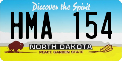 ND license plate HMA154