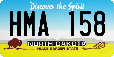 ND license plate HMA158