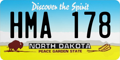 ND license plate HMA178