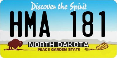 ND license plate HMA181