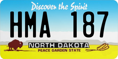 ND license plate HMA187
