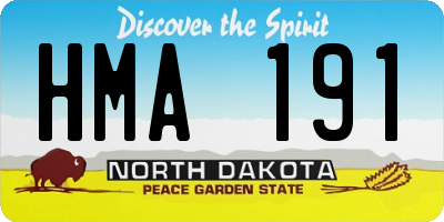 ND license plate HMA191