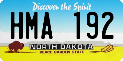ND license plate HMA192