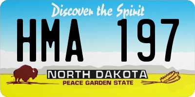 ND license plate HMA197