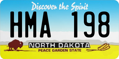 ND license plate HMA198