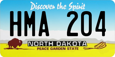 ND license plate HMA204