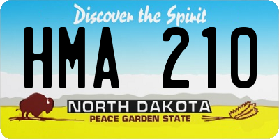 ND license plate HMA210