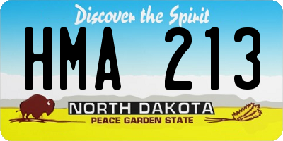 ND license plate HMA213