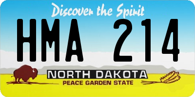 ND license plate HMA214
