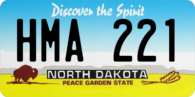 ND license plate HMA221