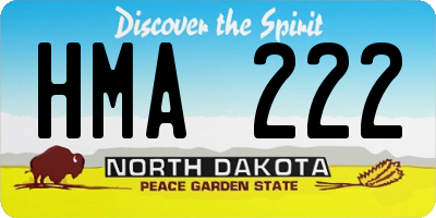 ND license plate HMA222