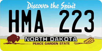 ND license plate HMA223