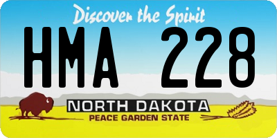 ND license plate HMA228