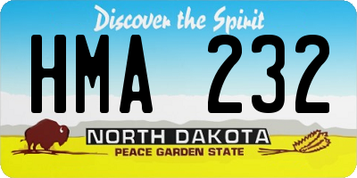 ND license plate HMA232