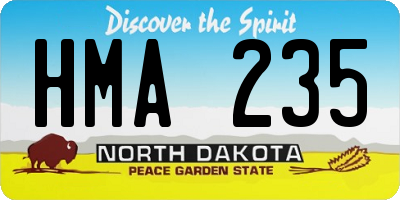 ND license plate HMA235