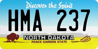 ND license plate HMA237