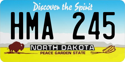 ND license plate HMA245