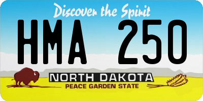 ND license plate HMA250