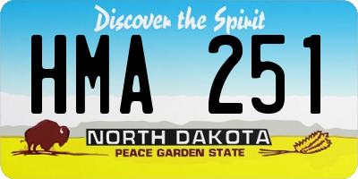 ND license plate HMA251