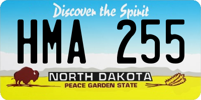 ND license plate HMA255