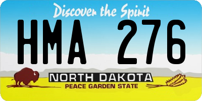 ND license plate HMA276