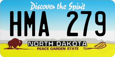 ND license plate HMA279