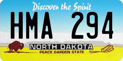 ND license plate HMA294