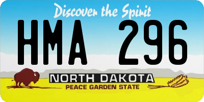 ND license plate HMA296