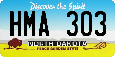 ND license plate HMA303