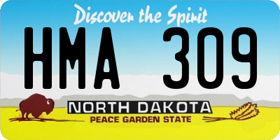 ND license plate HMA309