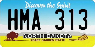 ND license plate HMA313