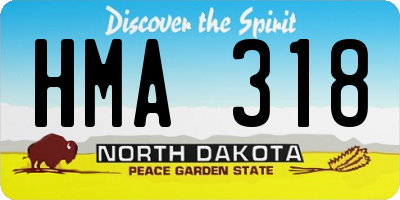 ND license plate HMA318