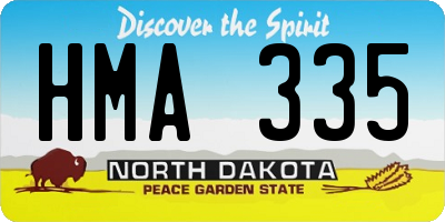 ND license plate HMA335