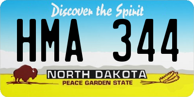 ND license plate HMA344