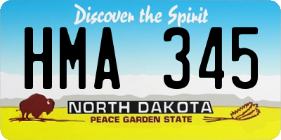 ND license plate HMA345