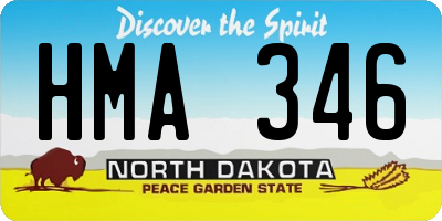 ND license plate HMA346