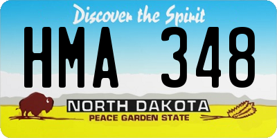 ND license plate HMA348