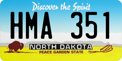 ND license plate HMA351