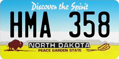 ND license plate HMA358