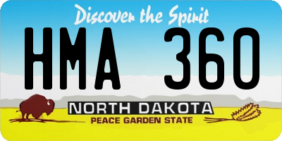 ND license plate HMA360