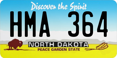 ND license plate HMA364