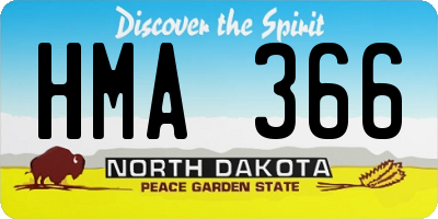 ND license plate HMA366