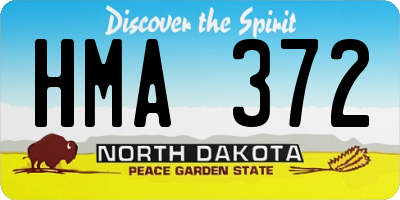 ND license plate HMA372