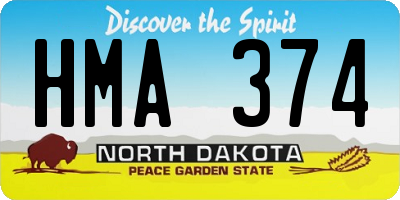 ND license plate HMA374