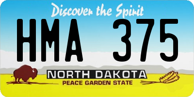 ND license plate HMA375